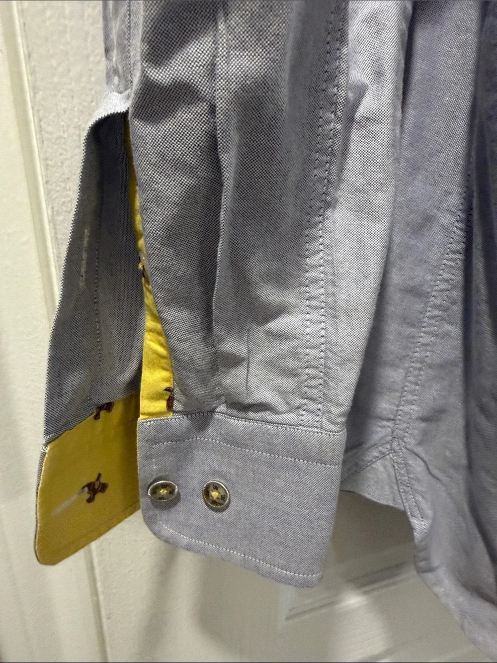 King Ranch Men’s Light Blue Button-Down Oxford Shirt with Duck details XL